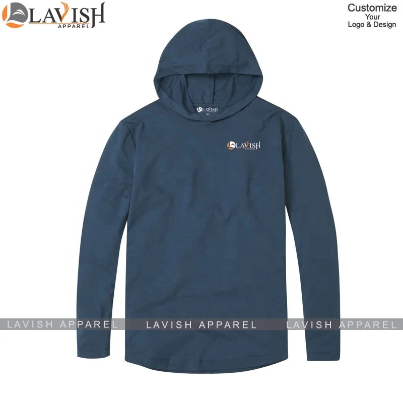 High Quality Customized Pullover Hooded T-shirt 100% Cotton Customized Sleeve With Different Colors Available