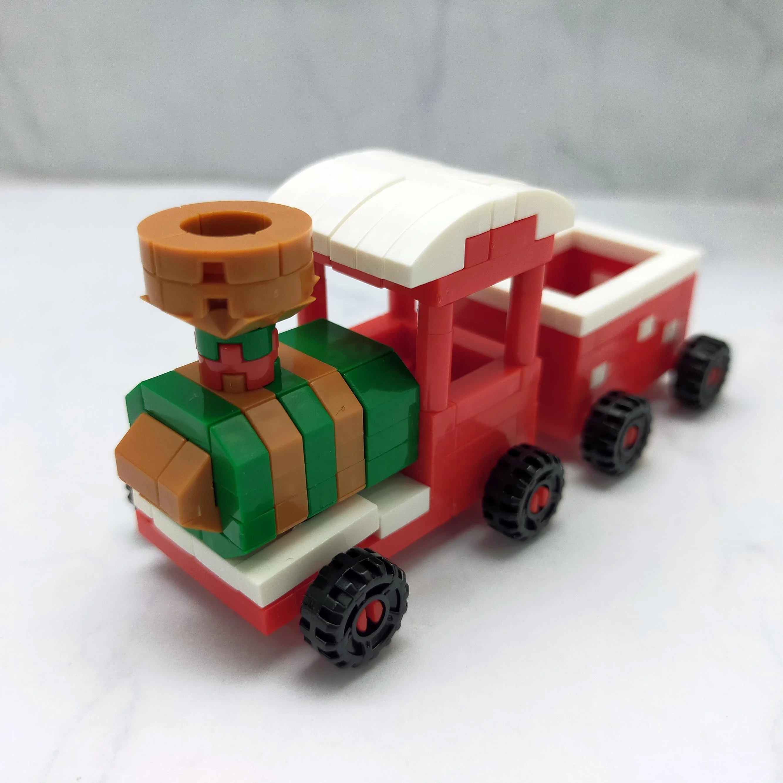 Mini Festive Holiday DIY Christmas Train Building Block Set Miniature Christmas Train Design