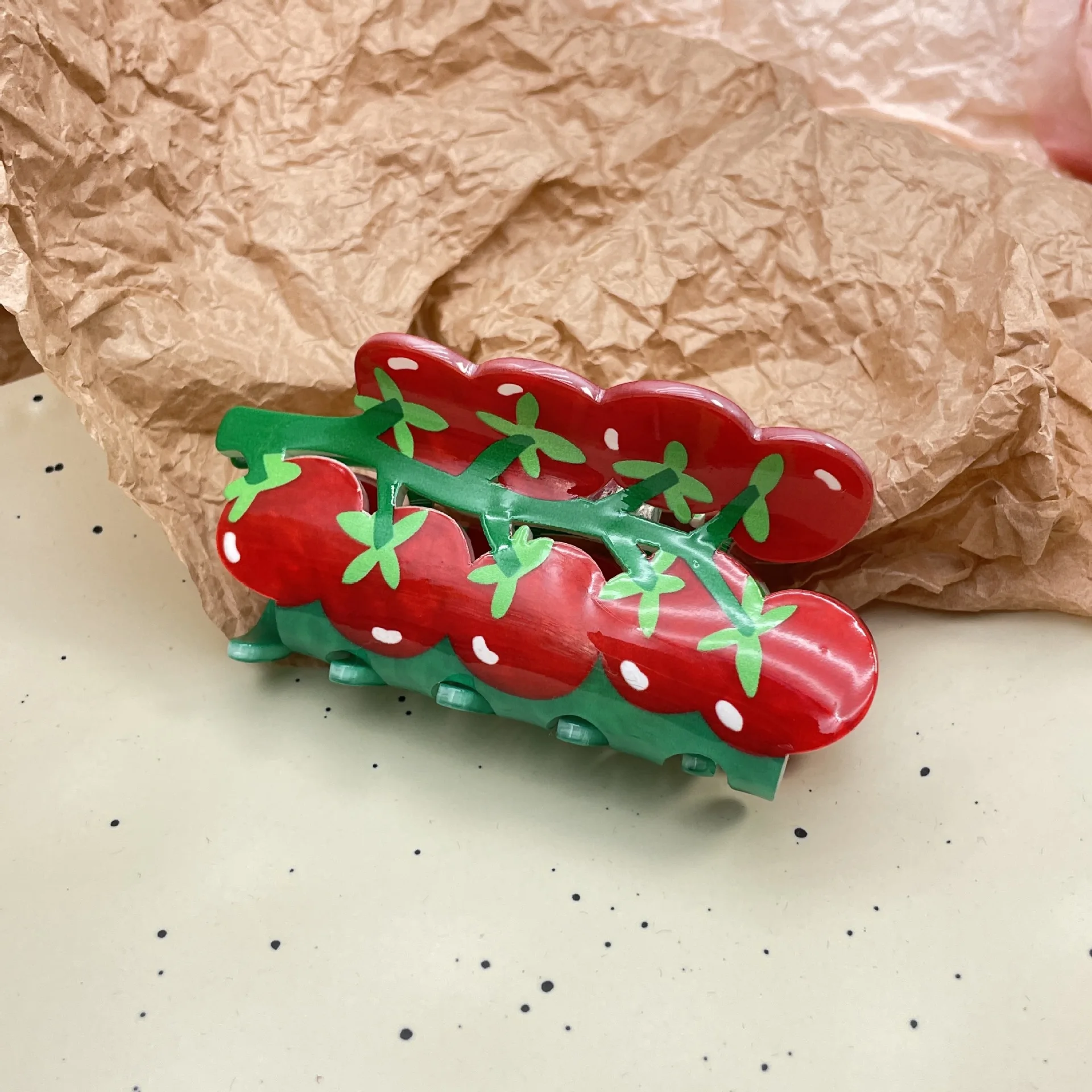 New Acrylic korean Cartoon Flower Tomato Crab Carrot Women Hair Claw Wholesale Shark Clip Headwear