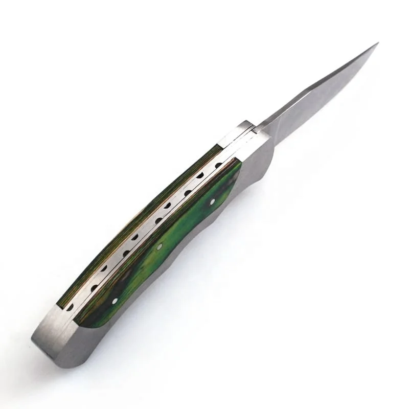 Handmade Custom Stainless Steel Fixed Blade Pocket Knife Damascus Material for Outdoor Camping Hunting DIY Grade Leather Sheath