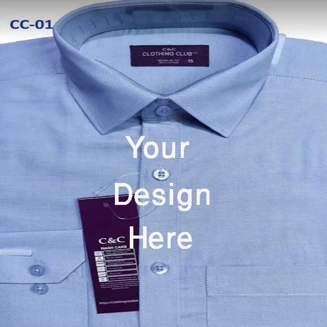 Formal Shirt OEM Custom Logo New Design Pure  Cotton Long Sleeve Formal Casual Shirt for men Export from Bangladeshi Supplier