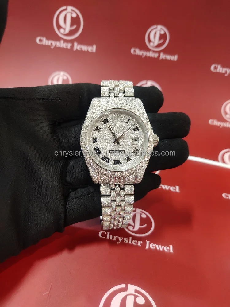 Luxury Alibaba 2024 Best Seller Supplier Manufacturer Wholesaler Exporter Good Price Moissanite Vvs Iced Out Watches In India