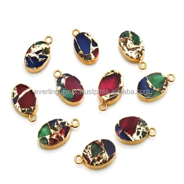 High Quality Multi-Color Mojave Turquoise Sapphire Copper Jewelry Making Gemstone Pendant Connector Fashion Pendants Charms