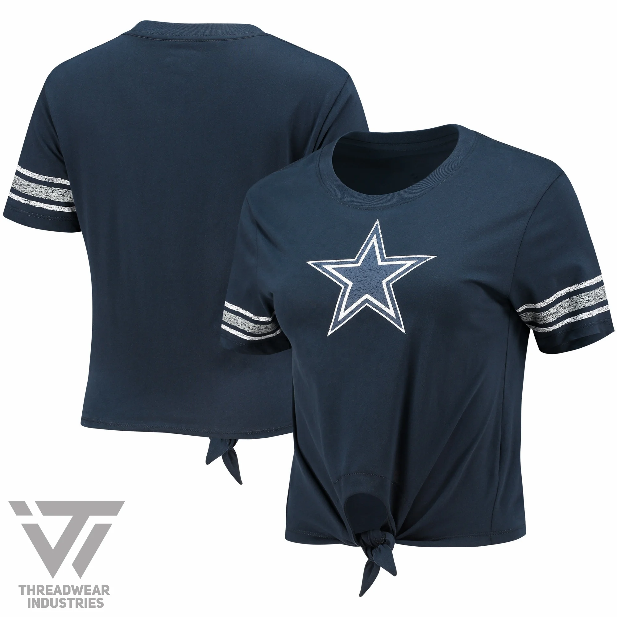 Женский пуловер с завязкой спереди футбольный НФЛ Даллас Ковбойз логотипом «историческая звезда» Молодежная рубашка для девочек