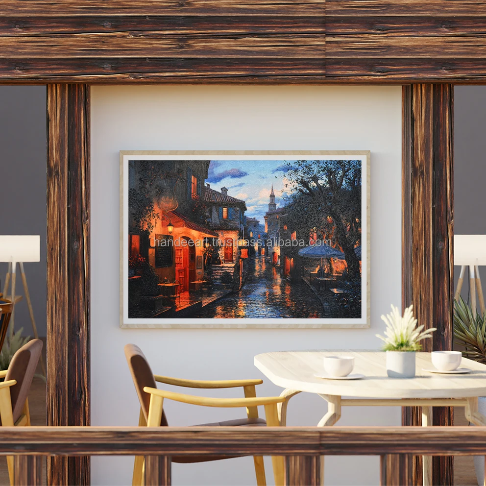 New Arrivals Wall Art Painting Lushpin Evening Street European Playg on Canvas Oil Painting Best Selling Home Decor Canvas Print