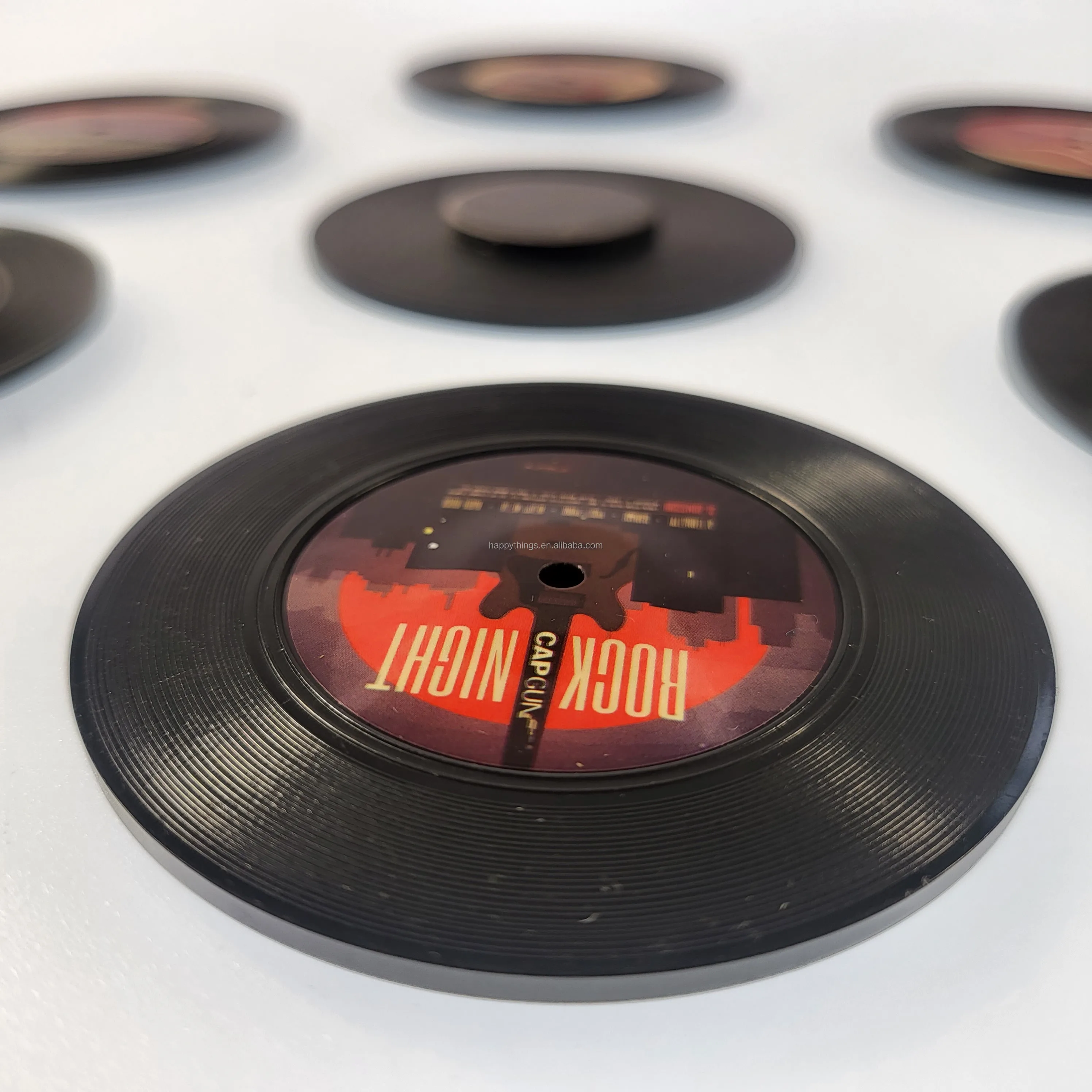 6PCS Factory Direct Novelty Souvenirs Retro Vinyl CD Record Magnetic Fridge Round Magnet