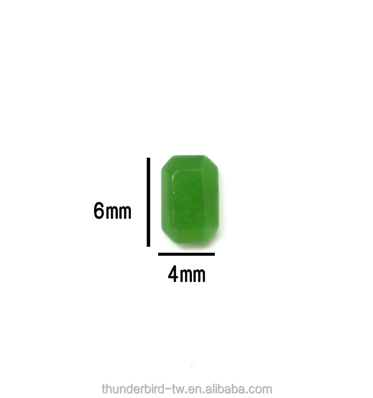 DIY jewelry making  Factory wholesale Real Loose Gemstone Top quality faceted emerald cut natural green nephrite jade
