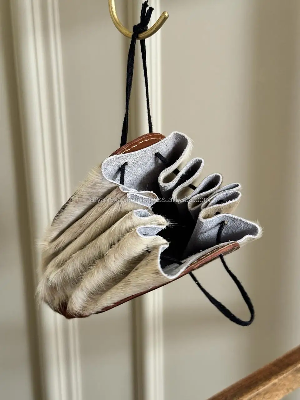 Branded Hair On Tooled Leather Coin Purse Cowhide Leather Drawstring Pouch Western Medicine Pouch For Keys Card Gift For Him/Her