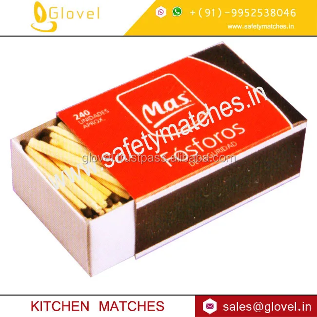 Hot Sale Custom Matches Box 118 X 65 X 20 mm Kitchen Long Matches with 240 Safety Features Best Price Exporter From India
