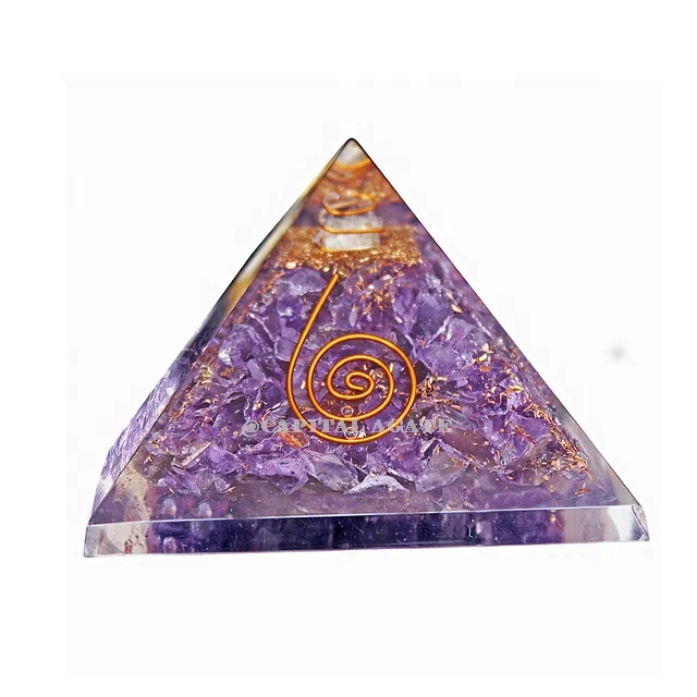 Оптовая продажа пирамида из черного турмалина и селенита оргонита Кристальные пирамиды в стиле Ом