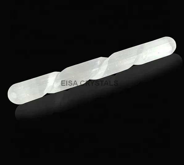 Reliable Selenite Spiral Wands Semi Precious Agate Healing Crystals Gemstone Stick Wand for Reiki Energy Rejuvenation