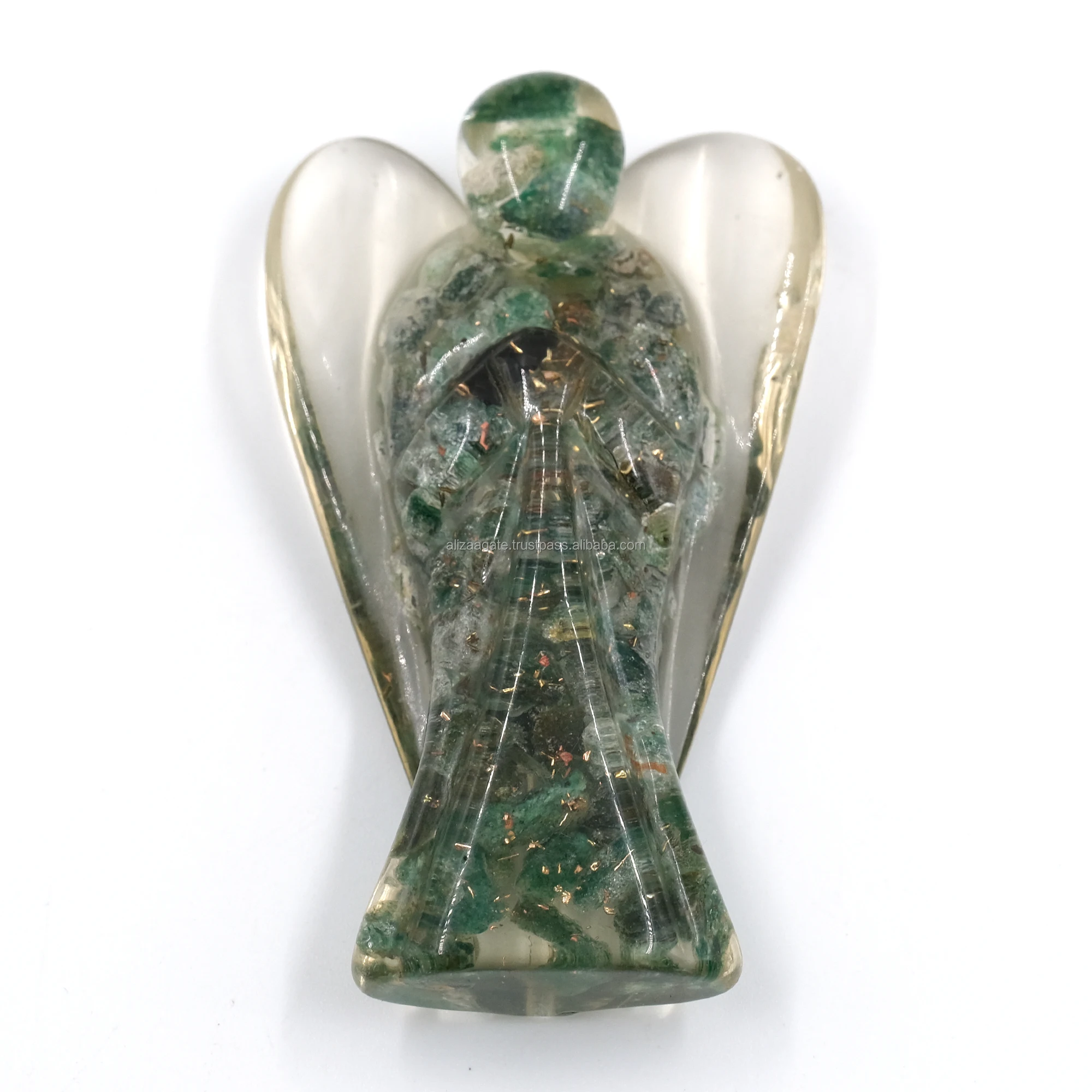 Green 3 Inch Orgone Angel/ Wholesale Gemstone Orgonite Angel/Wholesale Online Energy Cheap Orgone Angel for sale