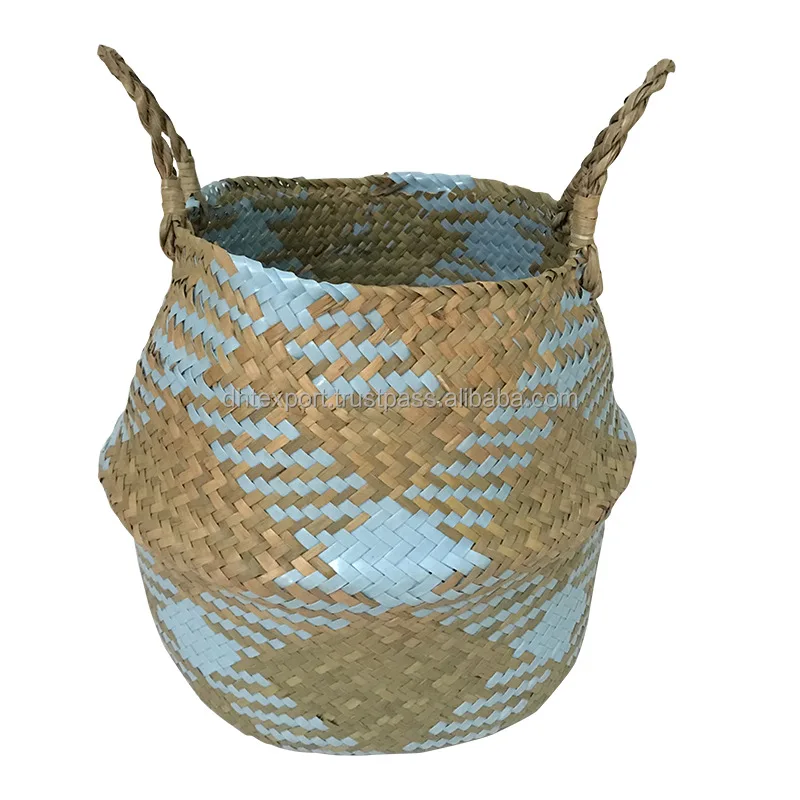 2022 Best Selling Woven Rattan Seagrass Basket Storage Box Foldable Storage Basket Dht Handicraft Manufacture Vietnam