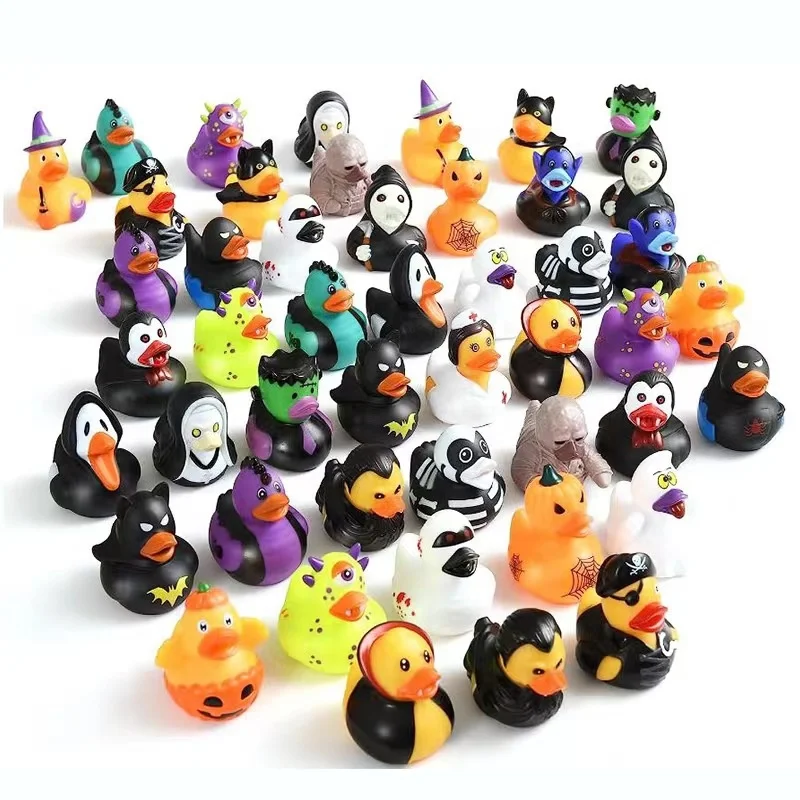 Hot sale 24pcs Bath Toys Assorted 2 Inch Rubber Ducks Promotional Gifts Halloween Rubber Ducks Halloween Decorations