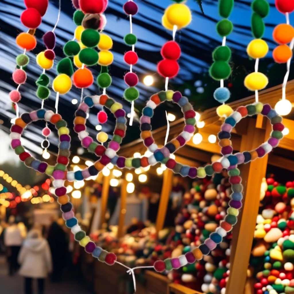 Рождественские гирлянды/гирлянды из войлочного мяча