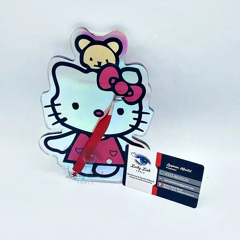 TK-Hello Kitty Tile Customizable Eyelash Extension Pallet Transparent Lash Tile Magnet Sustainable Acrylic Lash Tile for Beauty