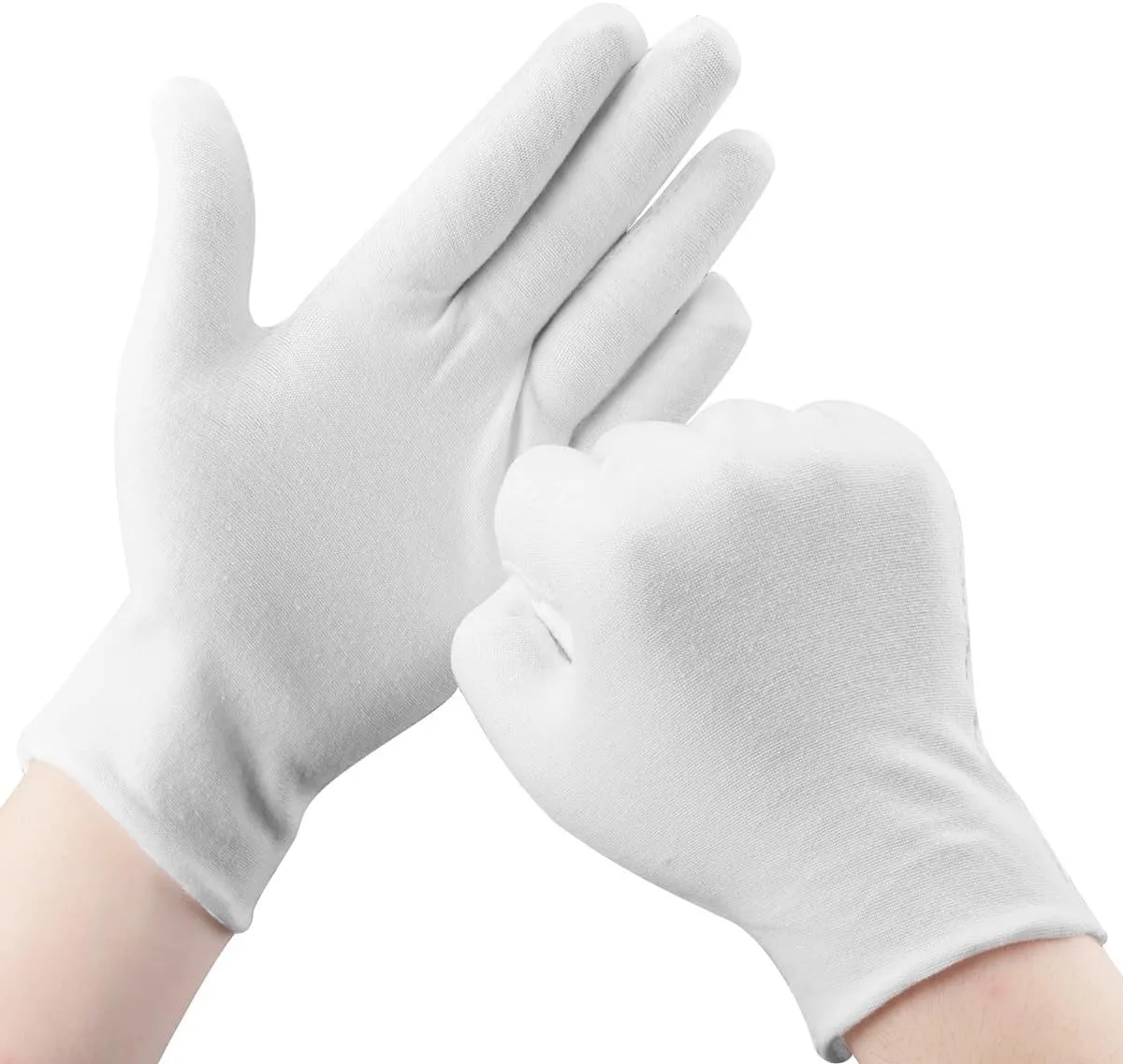 High Quality 100% Cotton Terry Gloves Knitted White Hand Gloves for Daily and Outdoor Use
