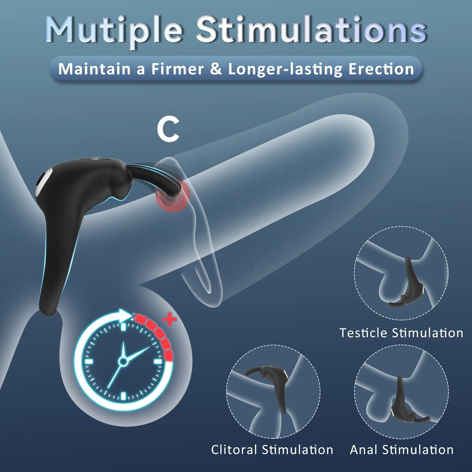 Penis Vibrating Ring Delay Ejaculation Bullet Vibrator Clitoris Massager Adult Sex Toys for Men Male Cock Silicone Rings