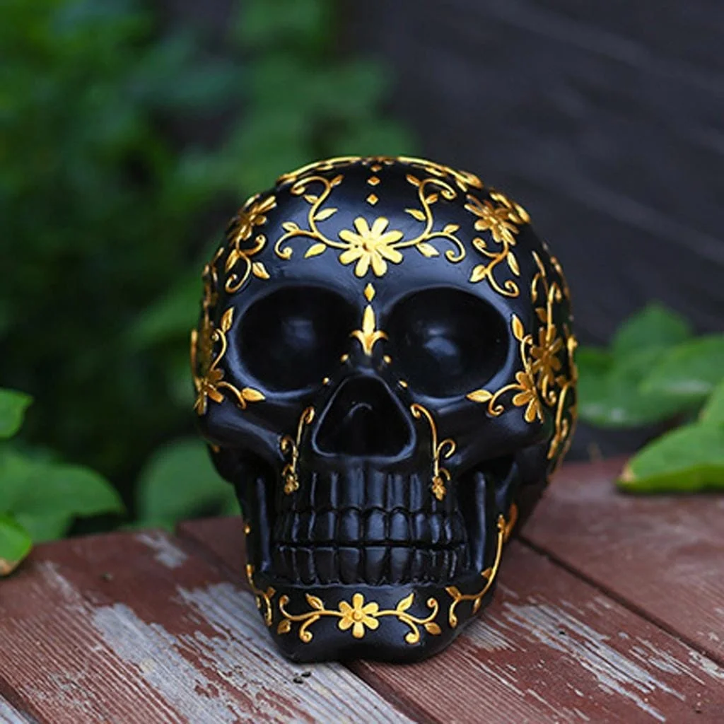customized  handcrafted Eco friendly  resin human head  skull  sculpture  model  for home decor from India .