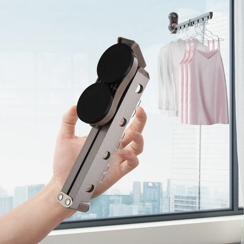 Metal Folding Clothes Drying Rack Portable Travel Wall Mounted Aluminum Alloy Laundry Clothes Drying Rack