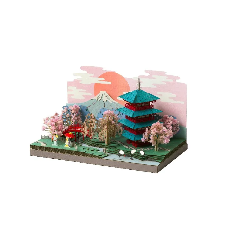 [4R] Лидер продаж с завода Весенняя модель бумаги 3D для Fuji Cherry Blossom