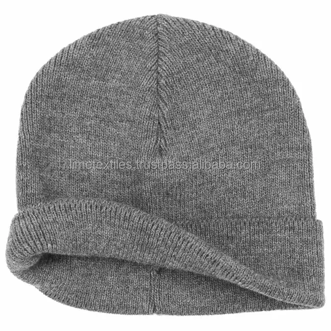 Wholesale 100% Acrylic Winter Hats Custom Jacquard Knitted Beanie Hat / custom leather patch beanies with custom label