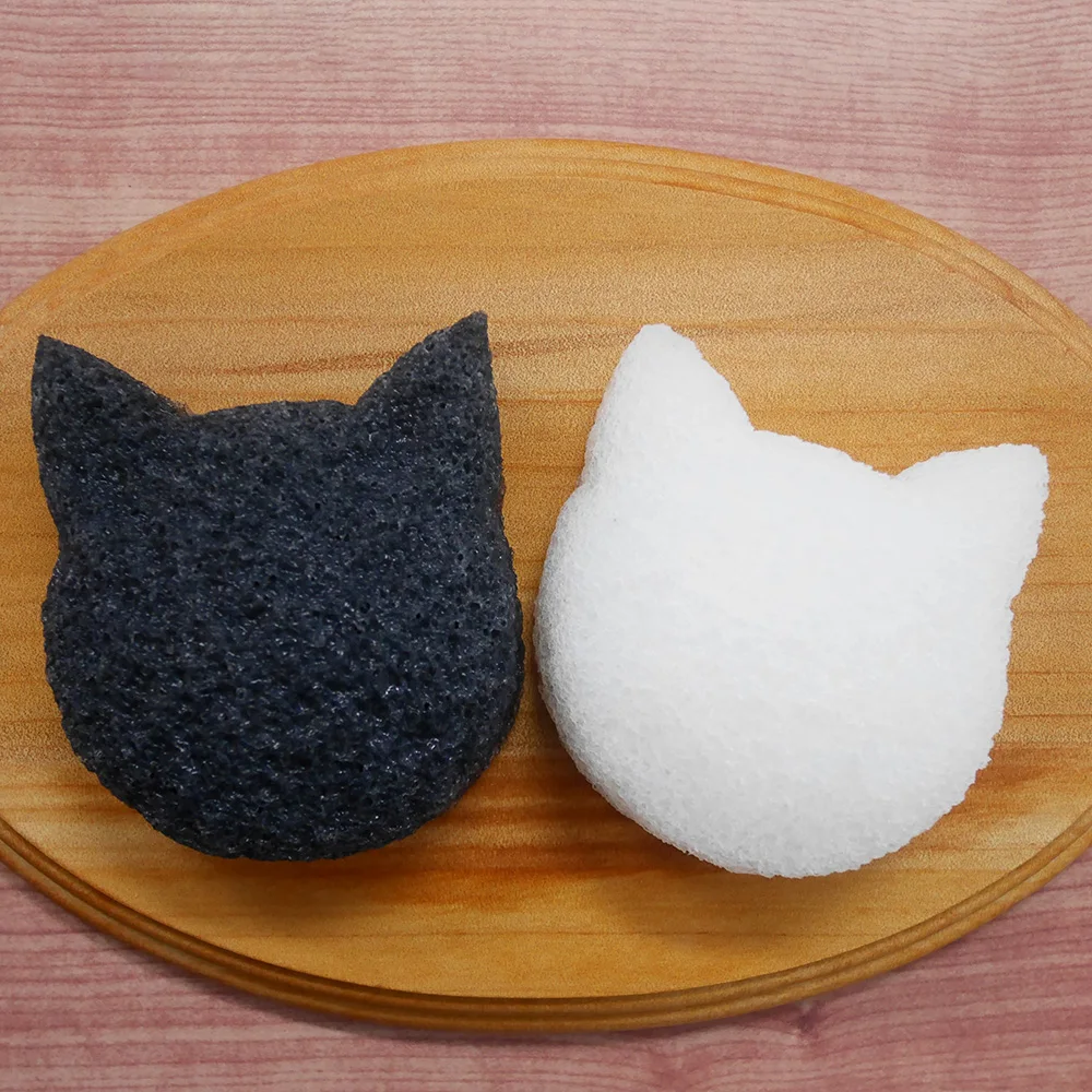 Cat Shaped Japanese Bath Sponge Wholesale High Quality Konjac Facial Cleansing Sponge