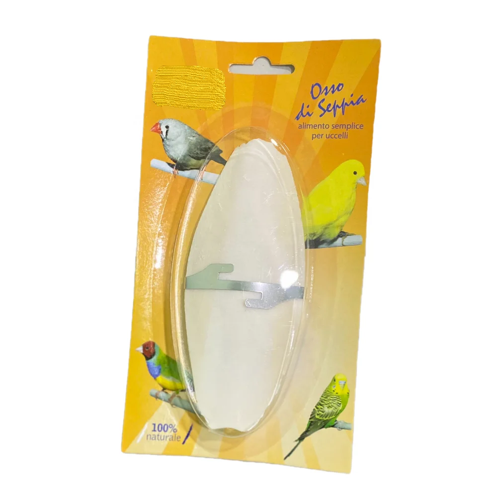 Cuttlefish bone for birds blister pack 6 inch single white color dried by sunshine clean metal clips Calcium Suplements