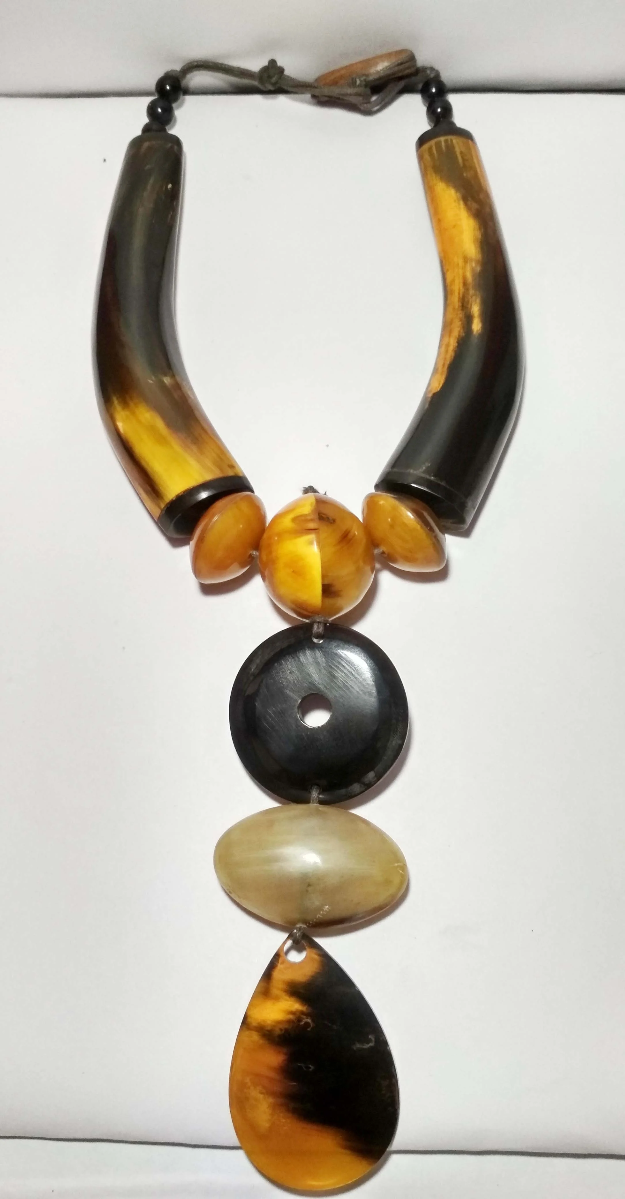 Vintage New look Buffalo Horn Long Boho Fashion Necklace Large Size Bohemian Neck Chains for Women Boho Fashion Necklace