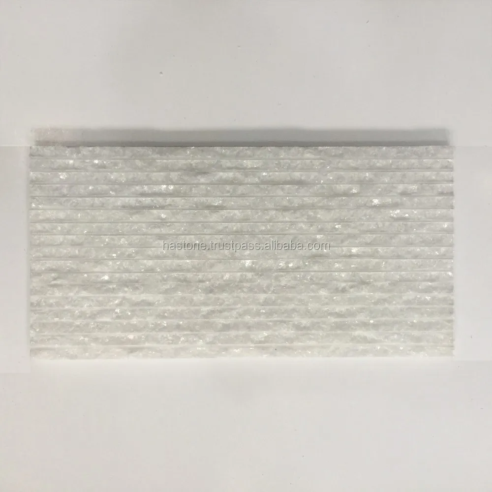 CRYSTAL WHITE Calcite Marble Tile Machine-Cut Sawn and Chiseled Modern Design To-Size Cut for Villa Kitchen Floor Projects