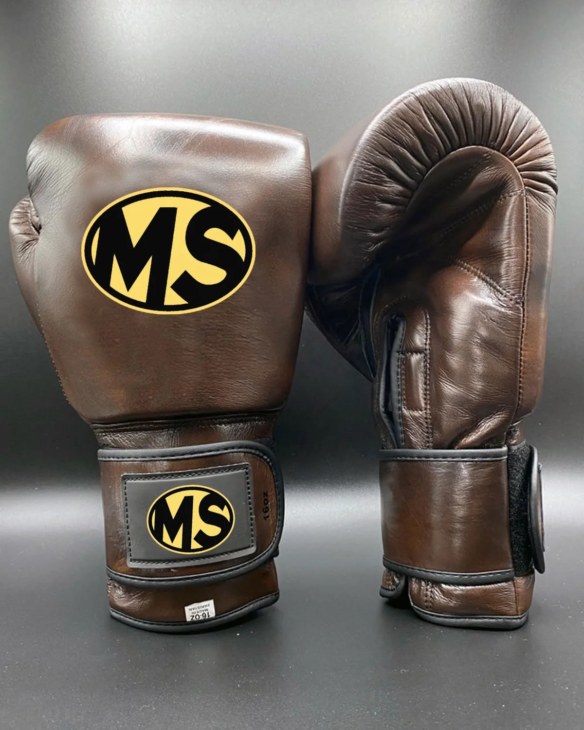 Chocolate Brown Leather Boxing Gloves 16oz