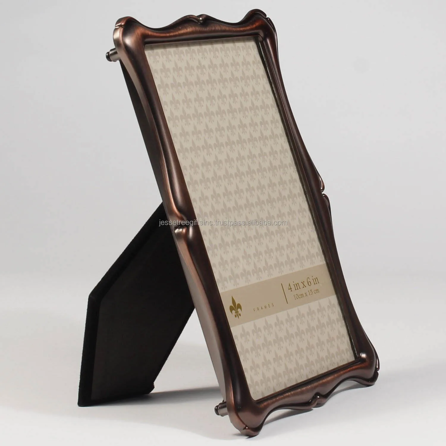 Металлическая и стеклянная настольная фоторамка с коричневым порошковым покрытием отделка прямоугольной формы дизайнерская рамка для домашнего декора