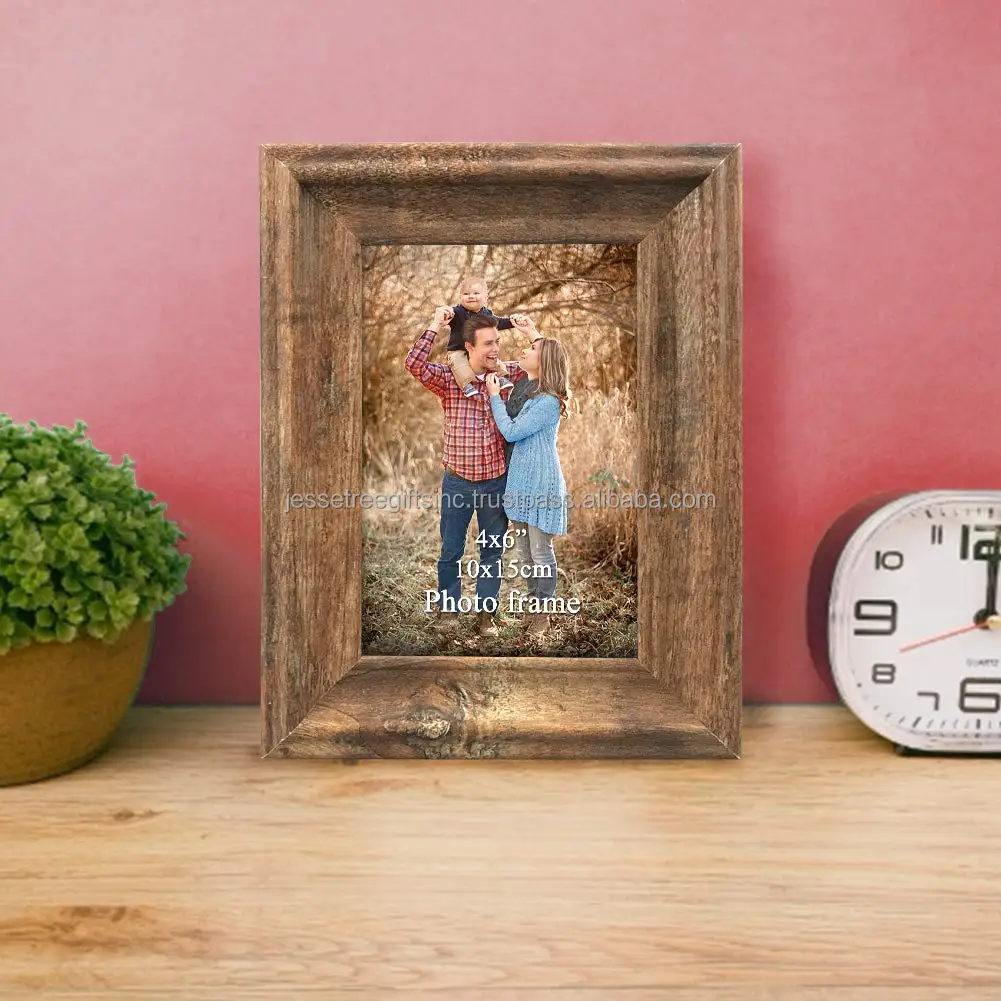 Деревянная фоторамка для стола с отделкой из натурального дерева простой дизайн Прямоугольная форма украшения дома оптовая цена