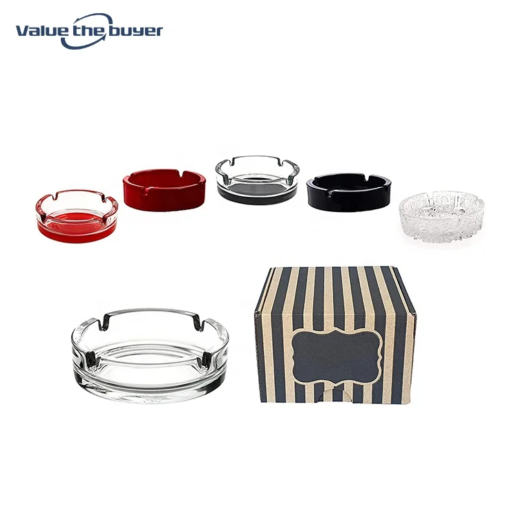 Free Design LOGO Cheap Wholesale Clear Custom Glass Ashtray for Cigarette Herb