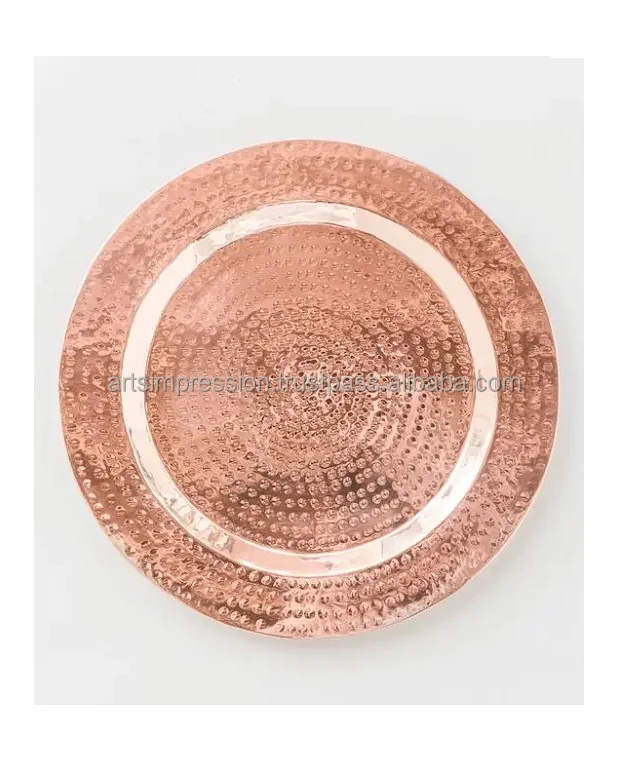 copper plating Metal steel Charger Plates 2024 dishes use plate Decorative Design Tableware Dish Dinnerware Plates Best home use