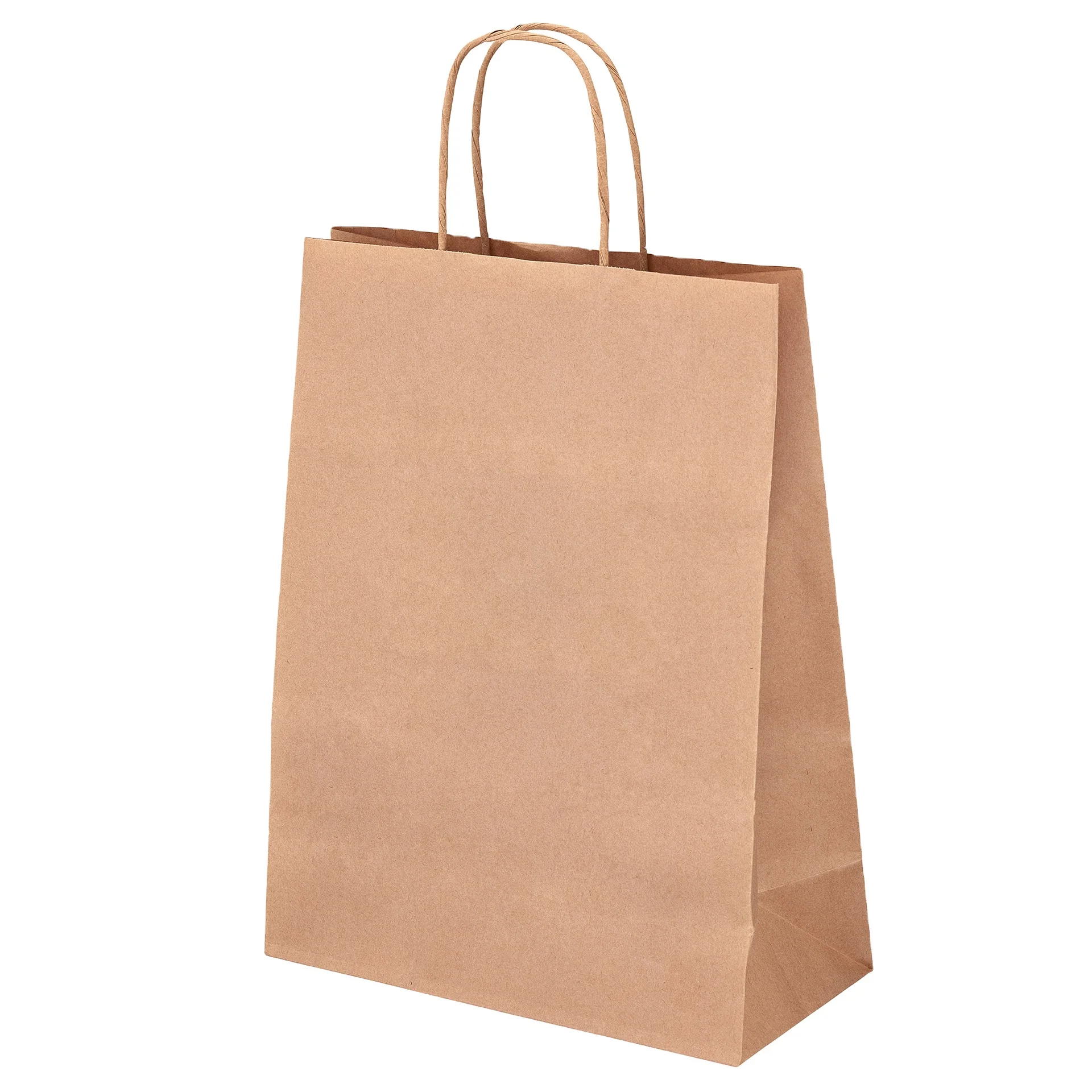 Shopping Grocery Brown And White Kraft Paper Bag With Handles Custom Logo And Color Eco Friendly From Factory Vietnam 2024