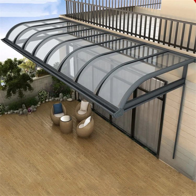 Canopy Waterproof  Sheet Rain Cover Balcony Door Pool Canopy Roof Plastic Polycarbonate Awning Canopy Pantry