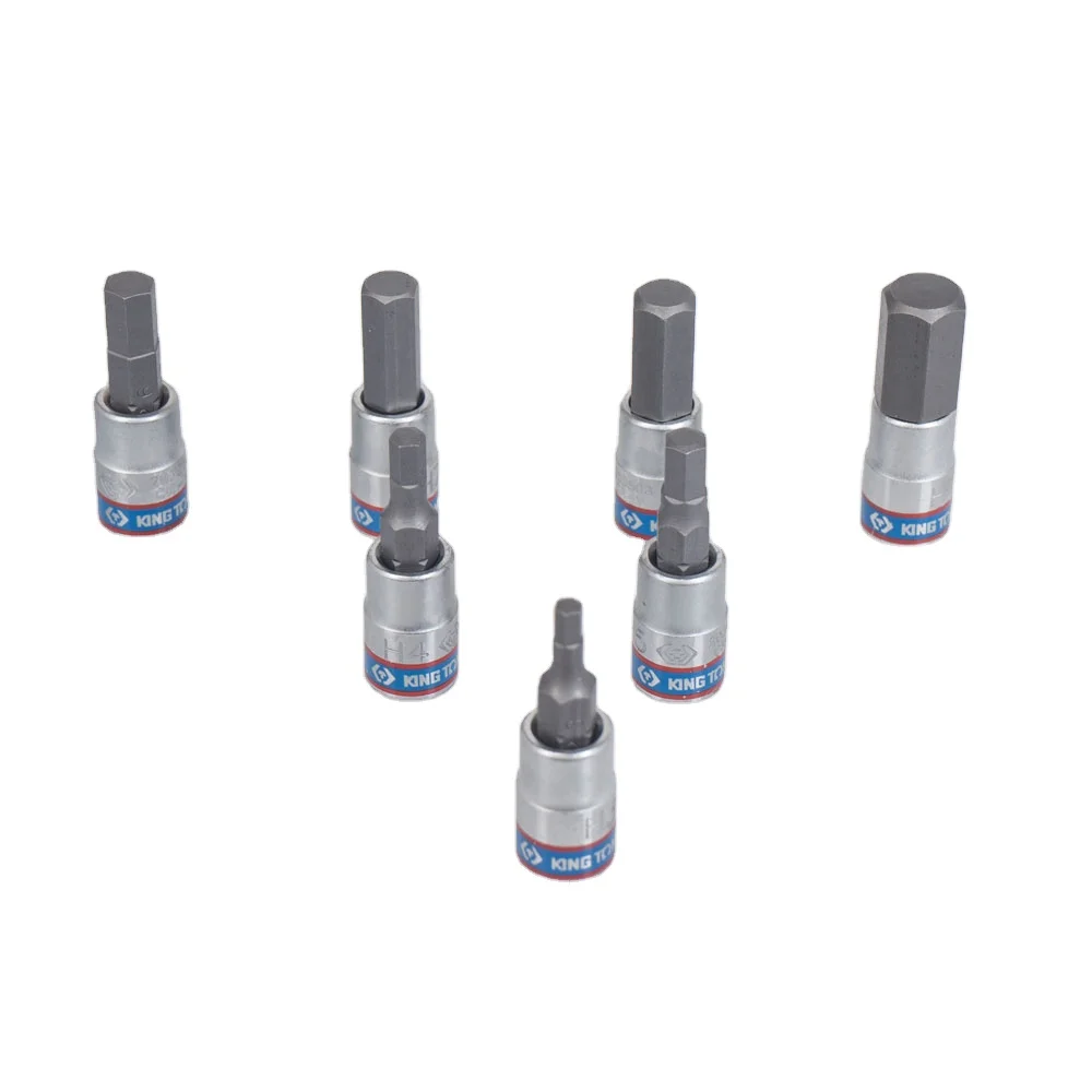 KING TONY Wholesale DIY 7PCS 1/4 DR.Hex Socket Set Head Bit industrial Mechanical Socket Set tool Set H 2127PR