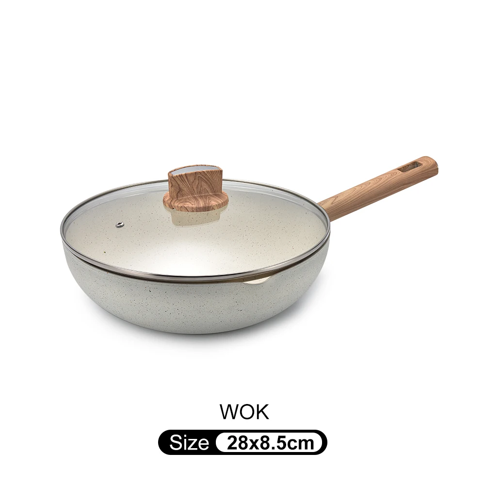 Smartpan оптовая продажа 5 шт. белый роскошный антипригарный мраморный Кухонный набор алюминиевая