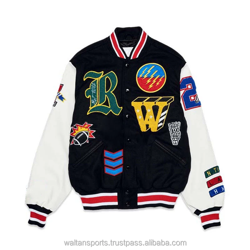 OEM custom varsity jacket for men New winter chenille embroidery baseball letterman jackets leather sleeves streetwear