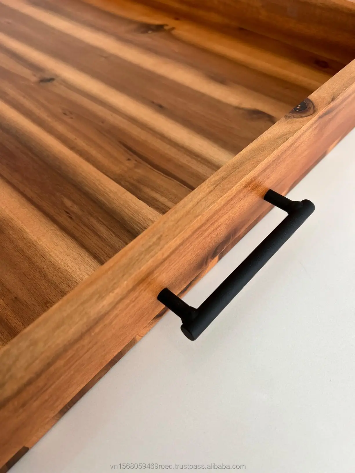 Acacia Wood Stove Burner Covers with Metal Handles for Electric Gas Stove Top Serving Chopping Board Kitchen Cutting Board