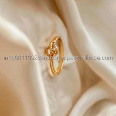 Genuine 18k Gold Knotted Band Promise  Engagement  ring Trendy
