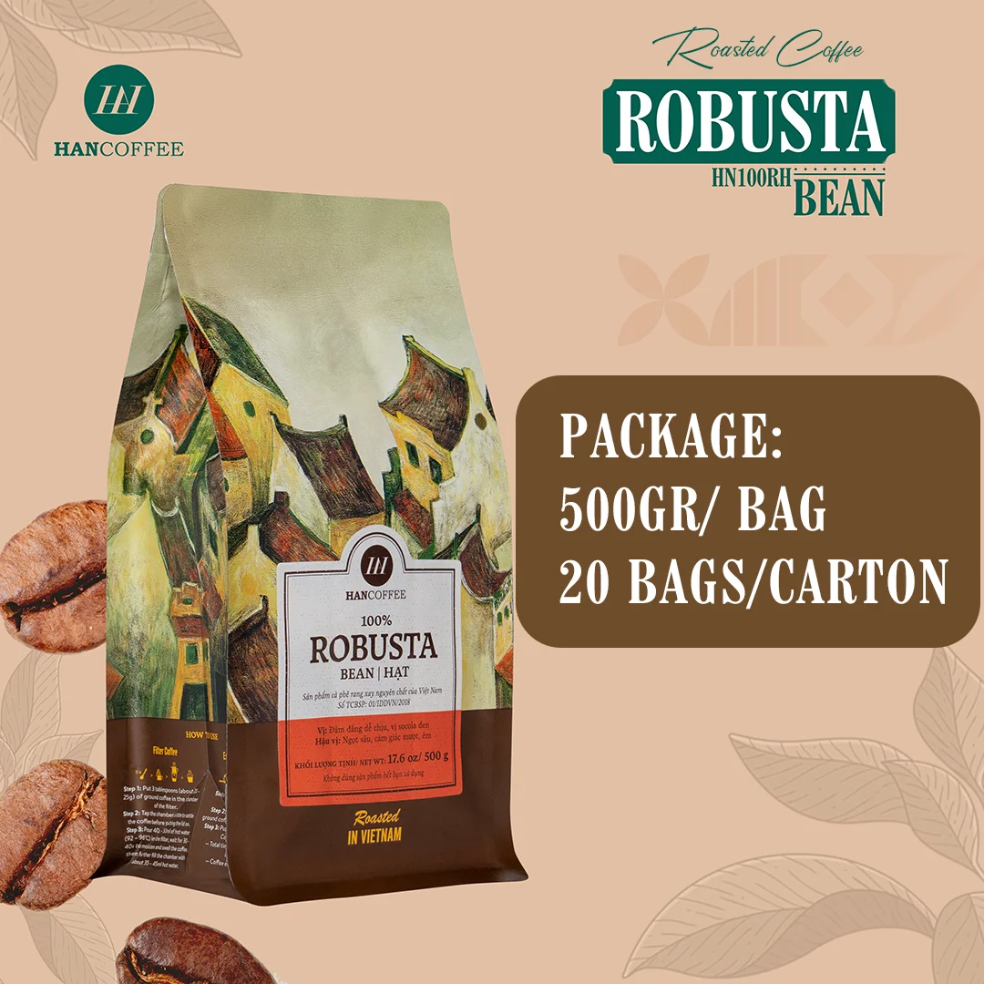 HANCOFFEE 100% Robusta Arabica жареный кофе в зернах цельный высокого стандарта хорошая цена упаковка пакете