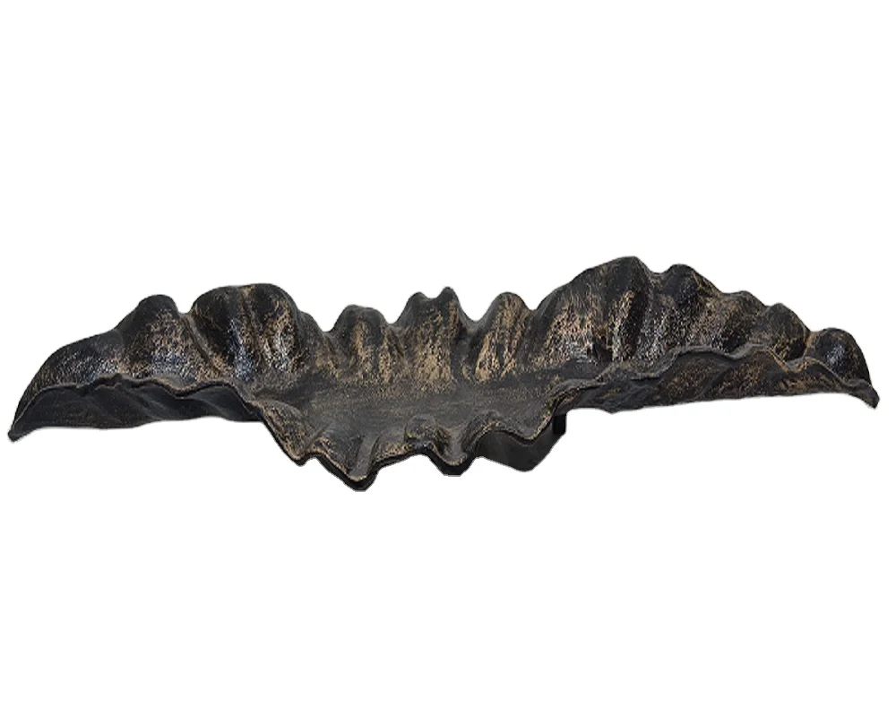 Лидер продаж 2022 античный декоративный поднос для листьев Amazon с черным бронзовым порошковым покрытием в форме лодки