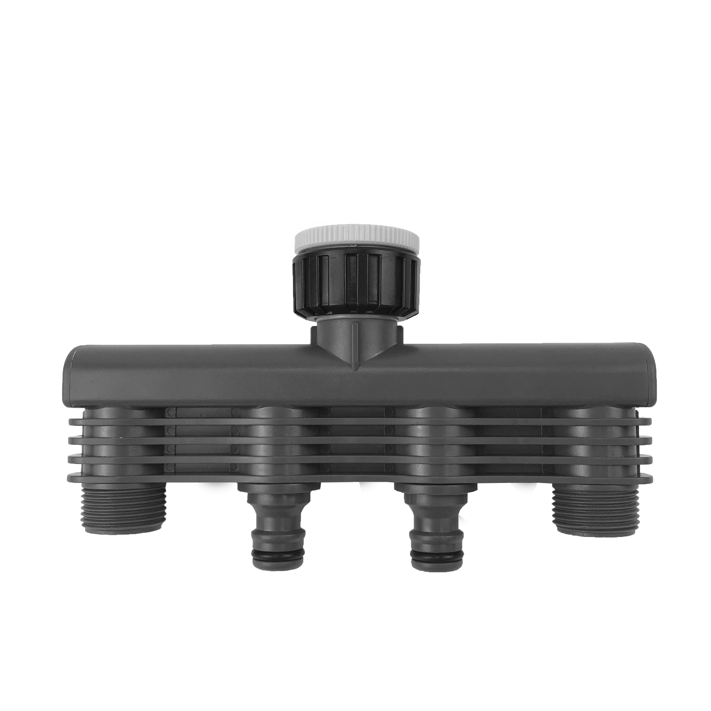 4-Way Individual Shut Valves Plastic Garden Water Connector Manifold Tap for Separate Control of Water Flow Accessory