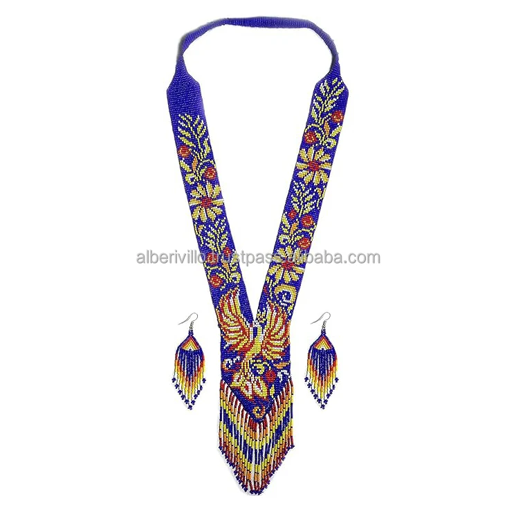 New Style Bohemian Beach Ethnic Style Colored Small Daisy Fashion Color Glass Seed New Design  Bead Necklace with Earring