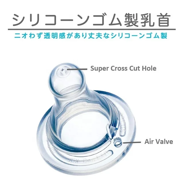 Оптовая продажа 2024 сделанный в Японии без BPA силиконовый каучук детские соски для сосков высокое качество бутылочки детей 0-12 месяцев