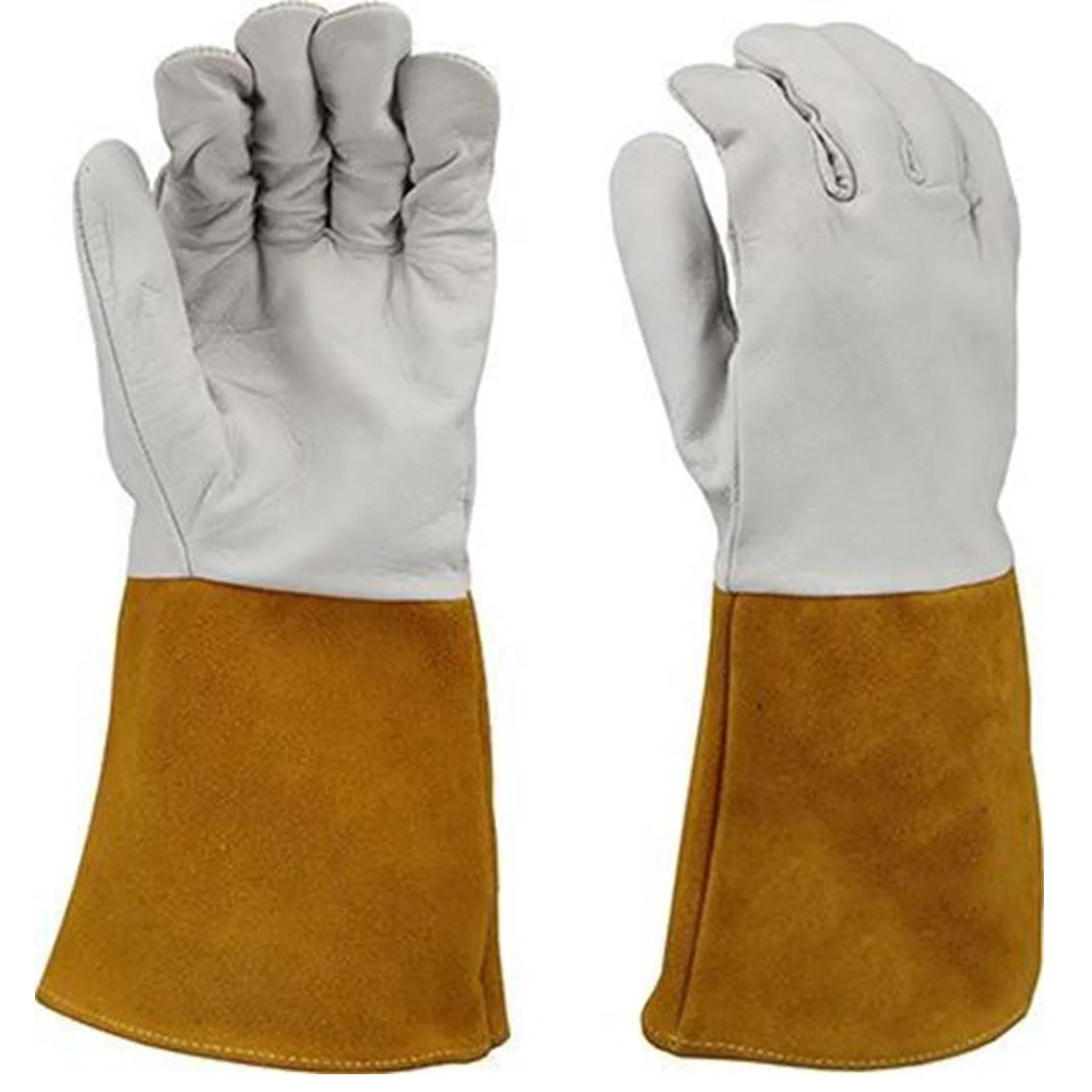 TIG Welding Glove Soft Goat/Sheep Skin Palm Custom Logo Sensitivity 15cm Cow Split Leather Cuff Size 35cm Long