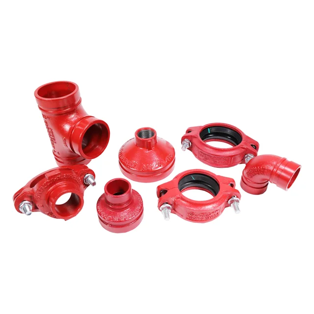 FM UL Fire Fighting Pipe Fittings Fire Protection System Ductile Iron Pipe Fittings Grooved Tee Elbow Coupling Reducer