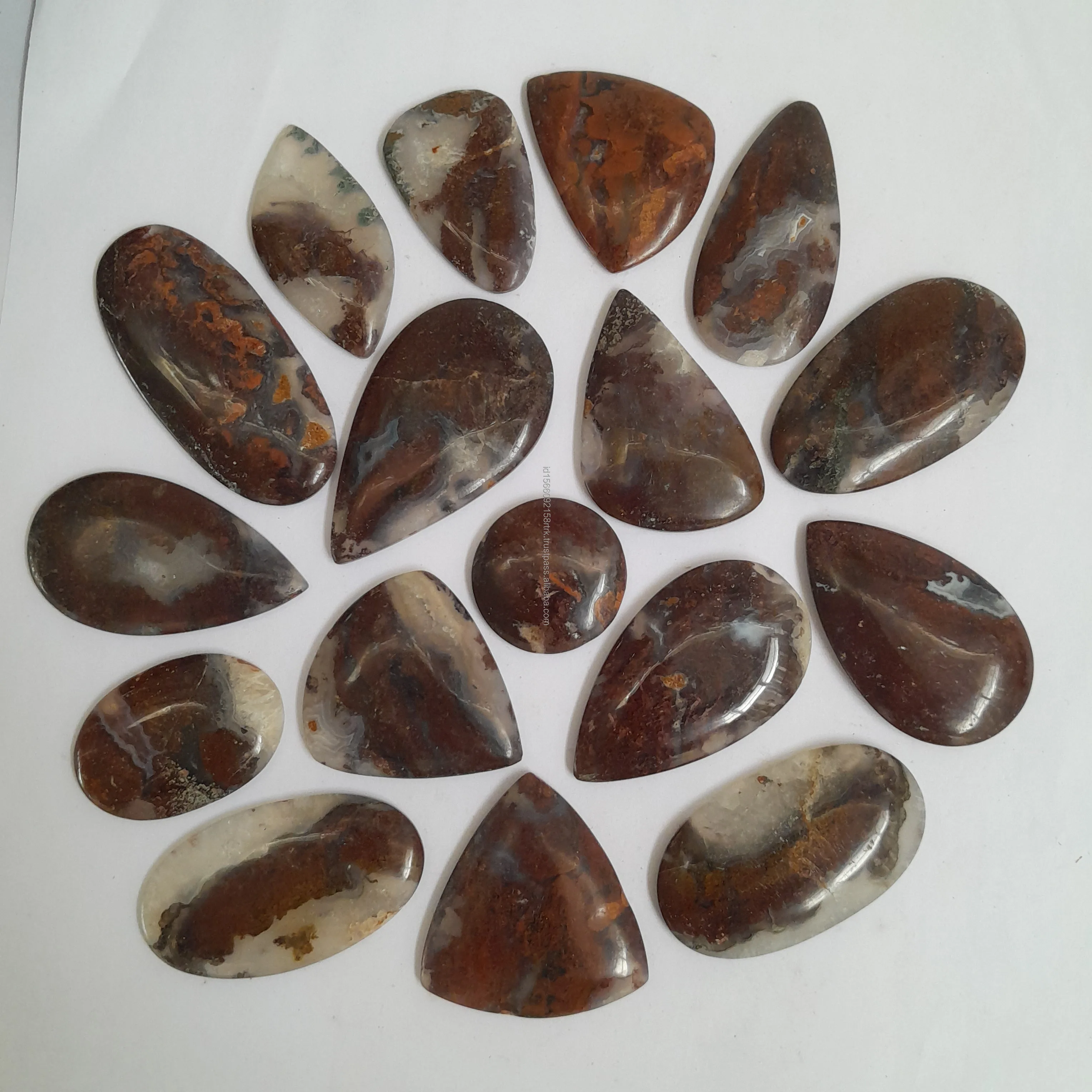 Wholesale High Quality Natural Indonesia Druzy Moss Agate Cabochon Gemstones HandiCrafts Healing Crystal 3 x 2,5 cm